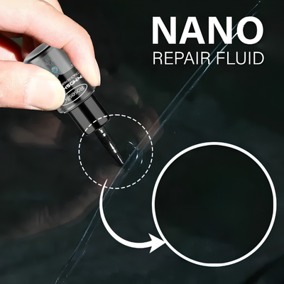 Nano repair fluid applied along a hairline crack